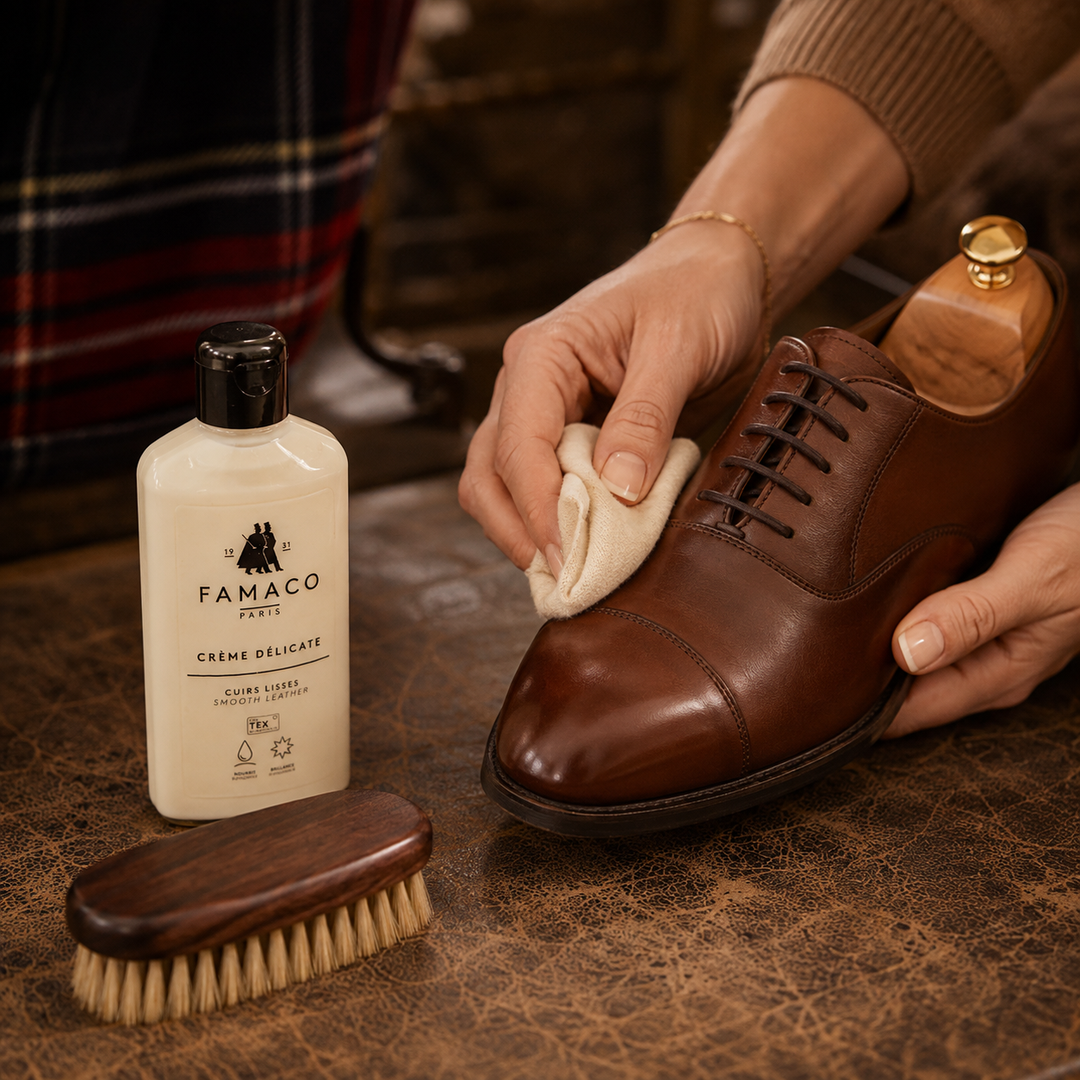 Crème délicate - Nettoie, nourrit le cuir et fait briller