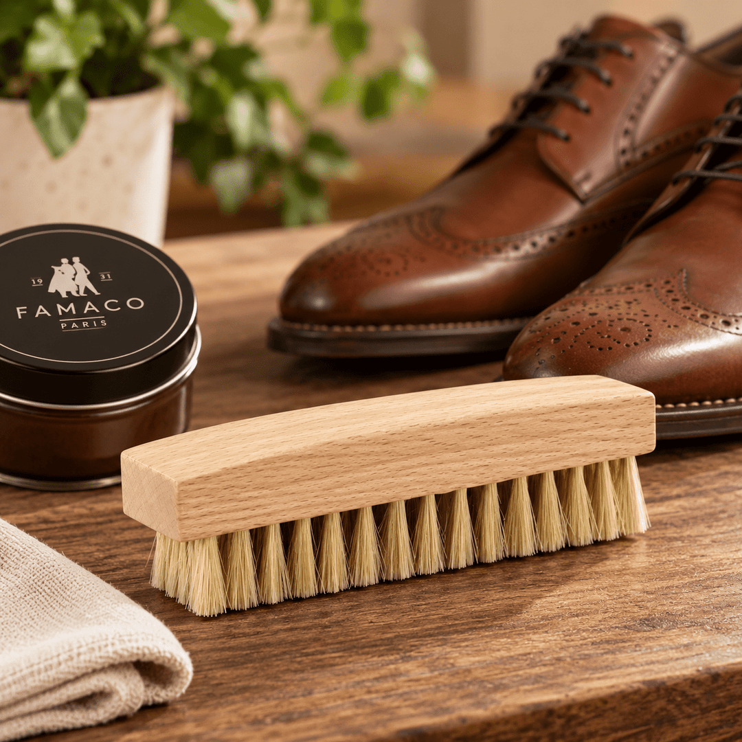 Brosse à reluire simple pour chaussures - Accessoires - Chaussuresraoul - orthopédique - semelles - chaussures - Famaco