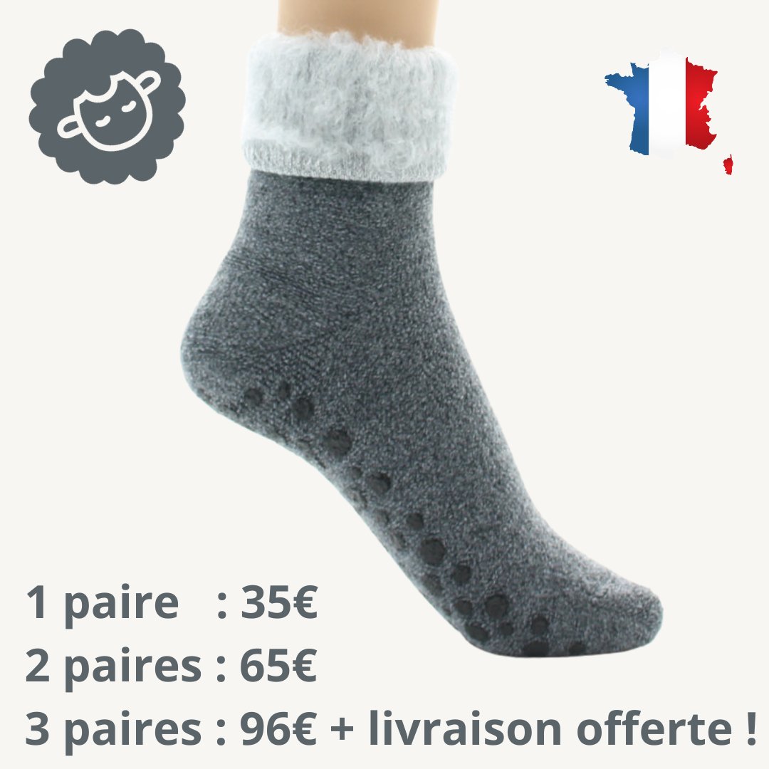 Chaussette "Yéti" de chez Perrin - Pantoufles dame - Chaussuresraoul