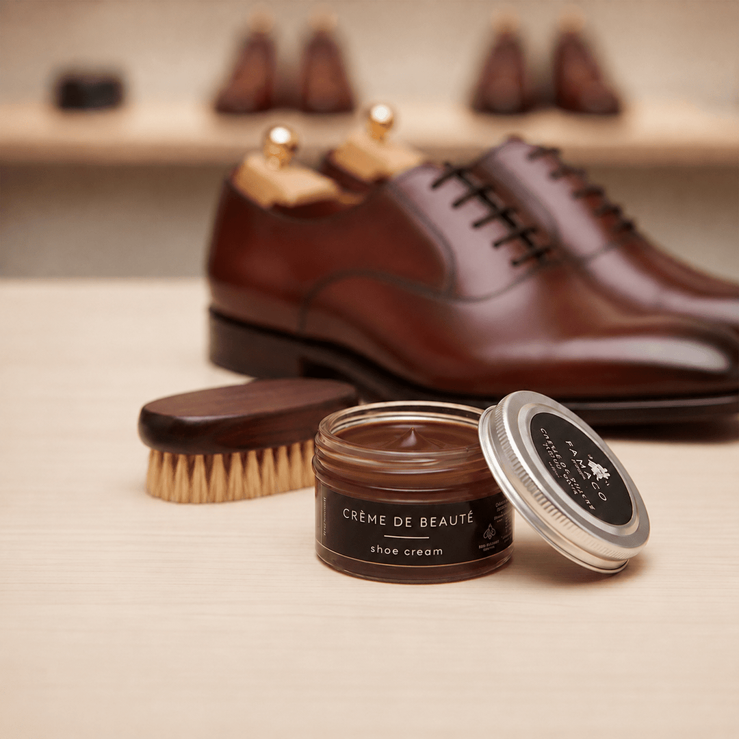 Crème de soin pour cuir brun – Nourrit, ravive &amp; fait briller - Accessoires - Chaussuresraoul - orthopédique - semelles - chaussures - Famaco