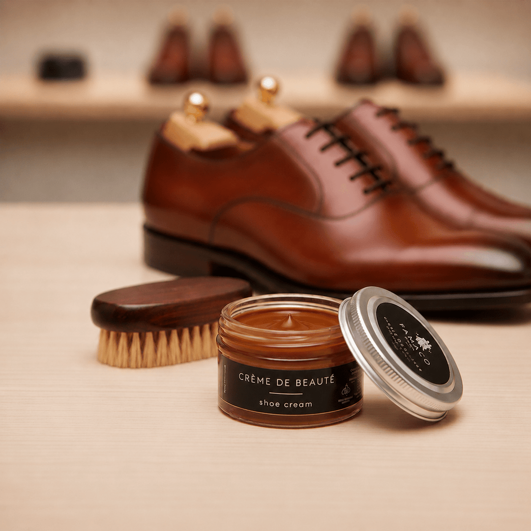 Crème de soin pour cuir cognac – Nourrit, ravive &amp; fait briller - Accessoires - Chaussuresraoul - orthopédique - semelles - chaussures - Famaco