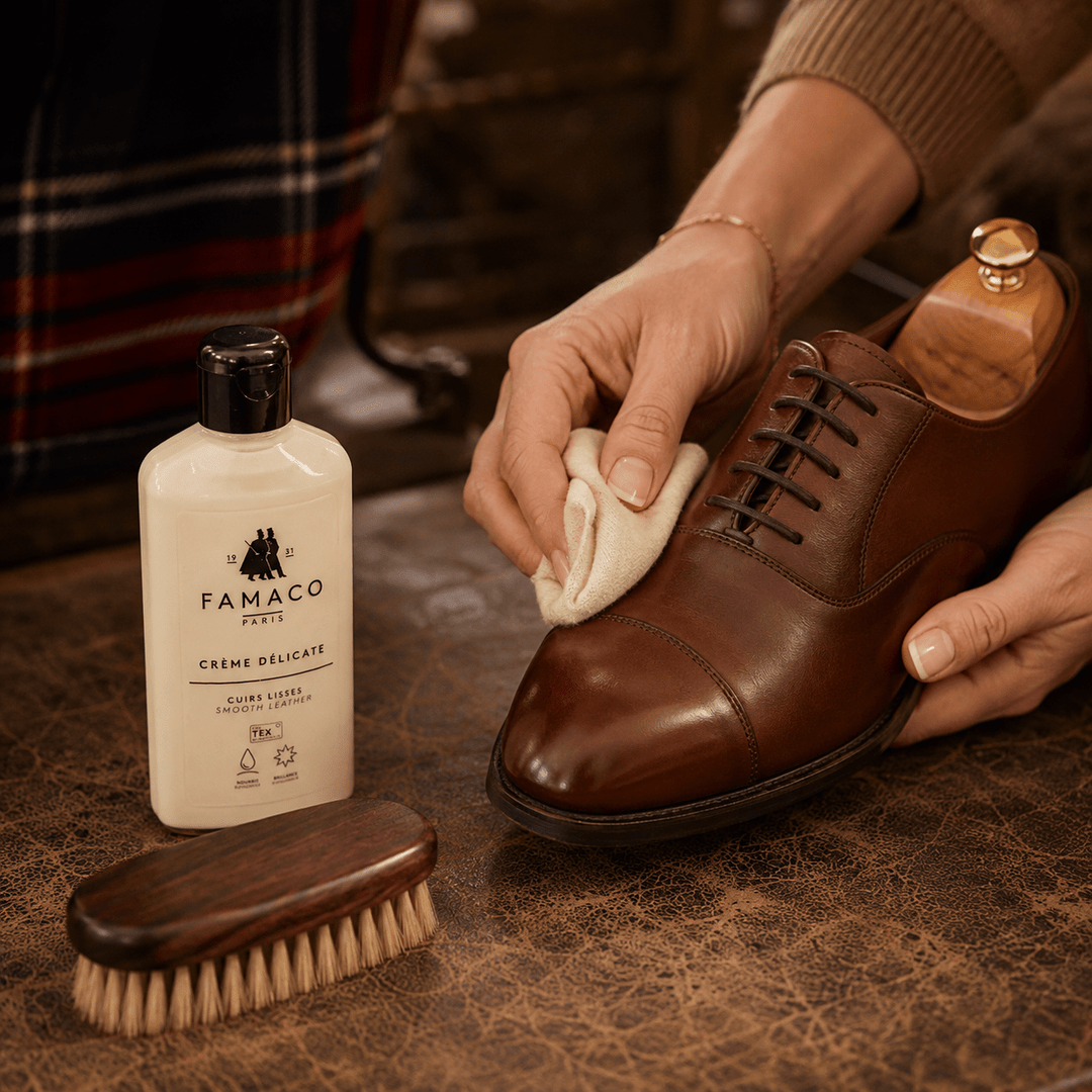Crème délicate - Nettoie, nourrit le cuir et fait briller - Accessoires - Chaussuresraoul - orthopédique - semelles - chaussures - Famaco