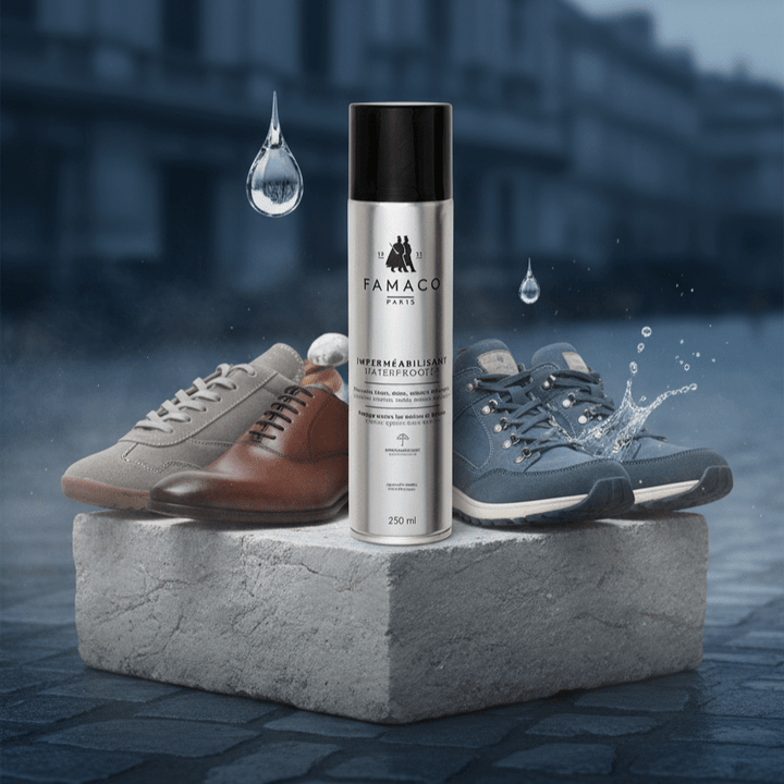 Imperméabilisant chaussures – Protection cuir, daim, nubuck & textile 250 ml - Accessoires - Chaussuresraoul - orthopédique - semelles - chaussures - Chaussuresraoul