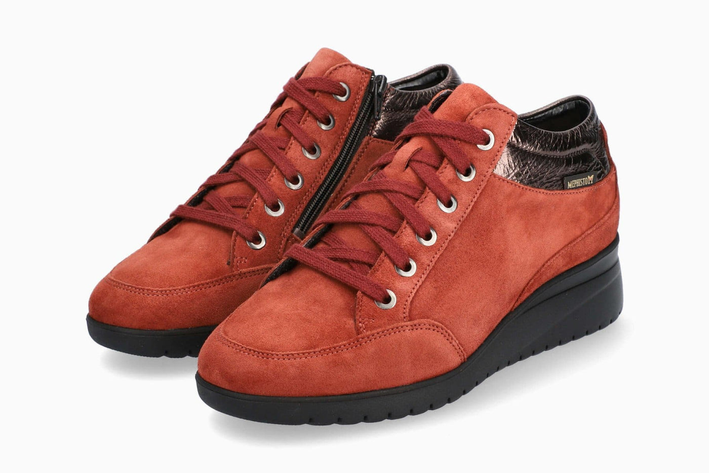 Mephisto Ianie | Chaussures confortables - Rouge / 3 - Chaussures à tirette dame